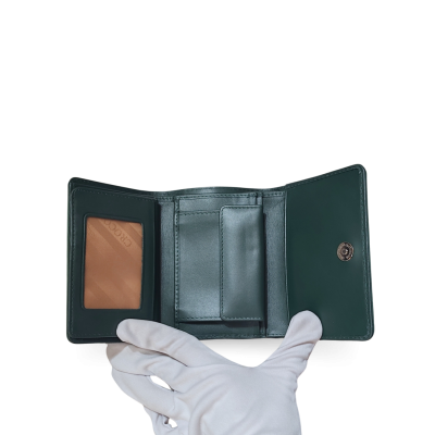 CROCODILE BELLY LEATHER SHORT TRI-FOLD WALLET : CW33SSAY