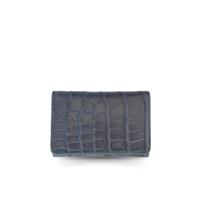 CROCODILE BELLY LEATHER SHORT TRI-FOLD WALLET : CW33SSAY
