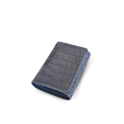 CROCODILE BELLY LEATHER SHORT TRI-FOLD WALLET : CW33SSAY