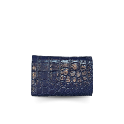 CW33S-S-AY : CROCODILE BELLY LEATHER SHORT TRI-FOLD WALLET