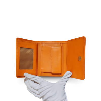 CROCODILE BELLY LEATHER SHORT TRI-FOLD WALLET : CW33SSAY