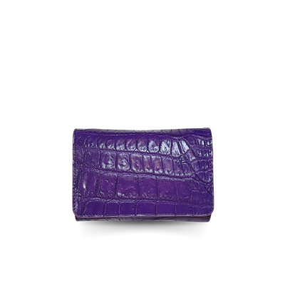 CROCODILE BELLY LEATHER SHORT TRI-FOLD WALLET : CW33SSAY