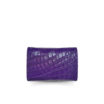 CW33SSAY : CROCODILE BELLY LEATHER SHORT TRI-FOLD WALLET