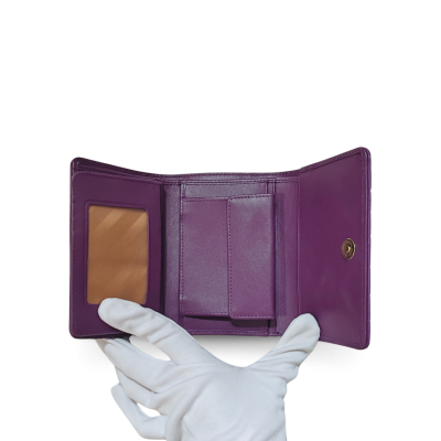 CW33SSAY : CROCODILE BELLY LEATHER SHORT TRI-FOLD WALLET