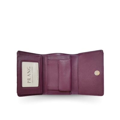 CW33S-S-AY : CROCODILE BELLY LEATHER SHORT TRI-FOLD WALLET