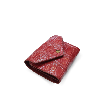 CW33SSENVAY : CROCODILE BELLY LEATHER SHORT TRI-FOLD WALLET