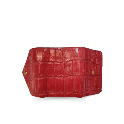 CW33SSENVAY : CROCODILE BELLY LEATHER SHORT TRI-FOLD WALLET