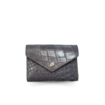 CW33SSENVAY : CROCODILE BELLY LEATHER SHORT TRI-FOLD WALLET