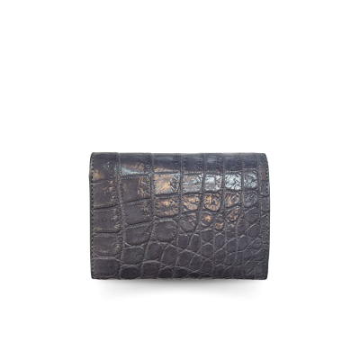 CW33SSENVAY : CROCODILE BELLY LEATHER SHORT TRI-FOLD WALLET