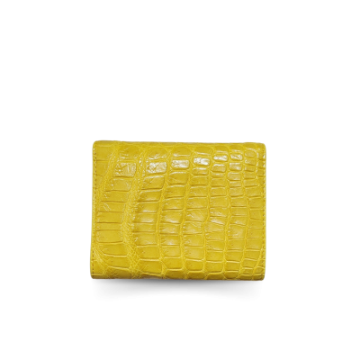 CROCODILE BELLY LEATHER SHORT TRI-FOLD WALLET : CW33SS03AY