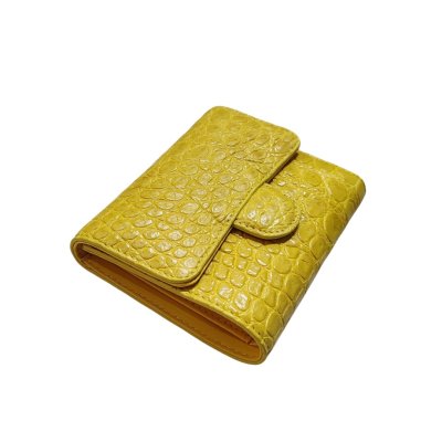 CROCODILE BELLY LEATHER SHORT TRI-FOLD WALLET : CW33SS03AY