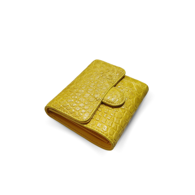 CROCODILE BELLY LEATHER SHORT TRI-FOLD WALLET : CW33SS03AY