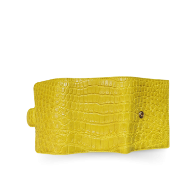 CROCODILE BELLY LEATHER SHORT TRI-FOLD WALLET : CW33SS03AY