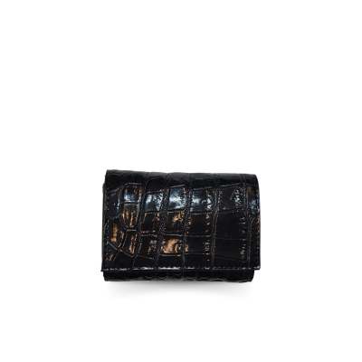 C-W33S-SS-AY | GENUINE CROCODILE BELLY LEATHER MINI TRI-FOLD WALLET