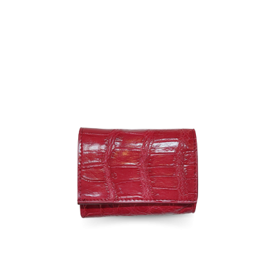 CW33S-SS-AY | GENUINE CROCODILE BELLY LEATHER MINI TRI-FOLD WALLET