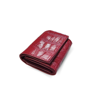 CW33S-SS-AY | GENUINE CROCODILE BELLY LEATHER MINI TRI-FOLD WALLET
