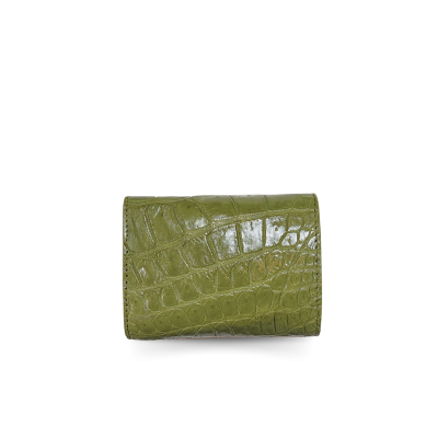 CROCODILE BELLY LEATHER MINI TRI-FOLD WALLET : CW33SSSAY