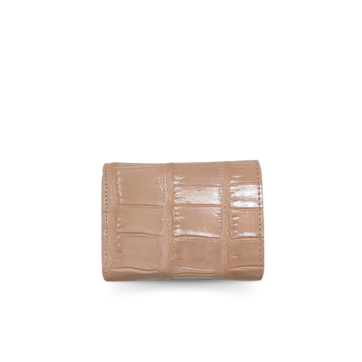 CROCODILE BELLY LEATHER MINI TRI-FOLD WALLET : CW33SSSAY