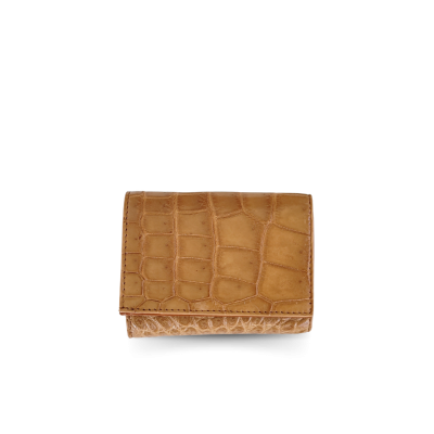 CROCODILE BELLY LEATHER MINI TRI-FOLD WALLET : CW33SSSAY