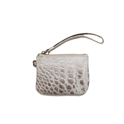 CROCODILE LEATHER MINI POUCH WITH STRAP COIN PURSE : CACCB031TL