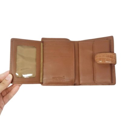 CROCODILE BELLY & LEG LEATHER SHORT BI-FOLD WALLET : CW22SSลิ้นMX