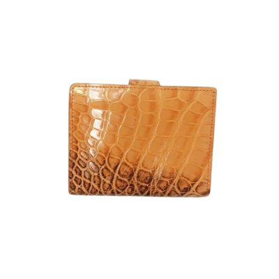 CROCODILE BELLY & LEG LEATHER SHORT BI-FOLD WALLET : CW22SSลิ้นMX