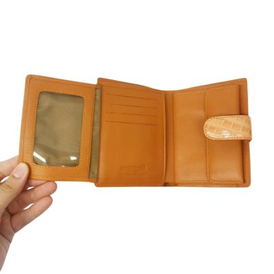 CROCODILE BELLY & LEG LEATHER SHORT BI-FOLD WALLET : CW22SSลิ้นMX