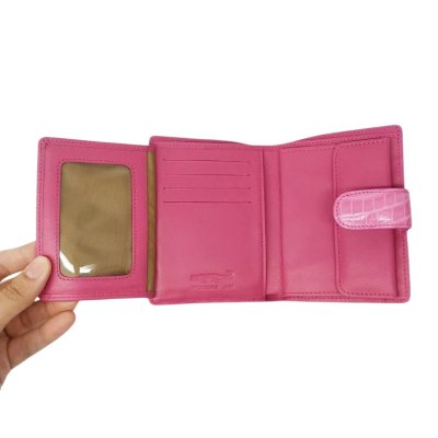 CROCODILE BELLY & LEG LEATHER SHORT BI-FOLD WALLET : CW22SSลิ้นMX