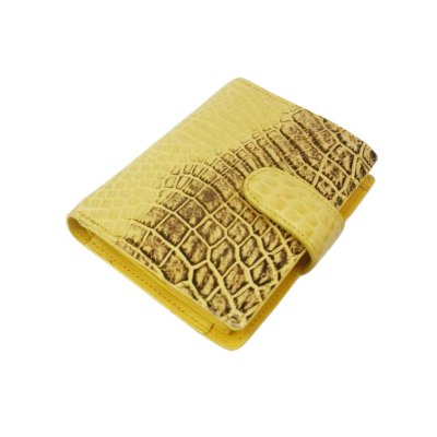 CROCODILE BELLY & LEG LEATHER SHORT BI-FOLD WALLET : CW22SSลิ้นMX