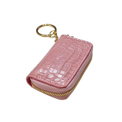 CROCODILE BELLY LEATHER KEY POUCH KEY HOLDER : CACWK033AY