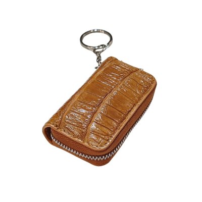 CROCODILE BELLY LEATHER KEY POUCH KEY HOLDER : CACWK033AY