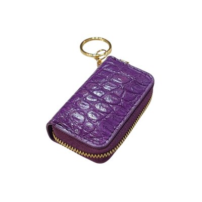 CROCODILE BELLY LEATHER KEY POUCH KEY HOLDER : CACWK033AY