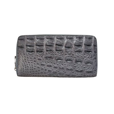 CROCODILE BACK BELLY LEATHER LONG LARGE ZIPPED WALLET : CW01BSL