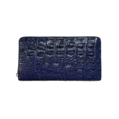 CROCODILE BACK BELLY LEATHER LONG LARGE ZIPPED WALLET : CW01BSL
