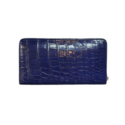 CROCODILE BACK BELLY LEATHER LONG LARGE ZIPPED WALLET : CW01BSL