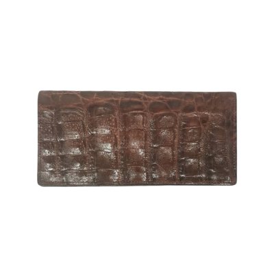 CROCODILE BACK & BELLY LEATHER LONG BI-FOLD WALLET : CW22BSKMMX