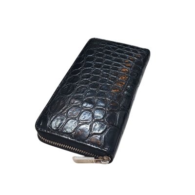 CROCODILE BELLY LEATHER LONG MEDIUM ZIPPED WALLET : CW01SMT