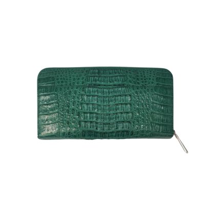 CROCODILE HORNBACK LEATHER LONG MEDIUM ZIPPED WALLET : CW01HKMR