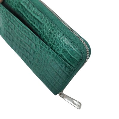 CROCODILE HORNBACK LEATHER LONG MEDIUM ZIPPED WALLET : CW01HKMR