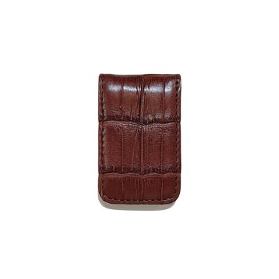 CROCOCDILE LEATHER MAGNETIC MONEY CLIP : CACMC013TL