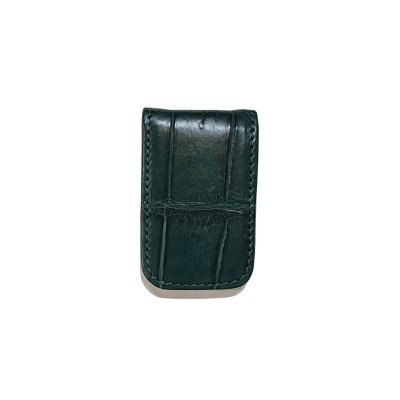 CROCOCDILE LEATHER MAGNETIC MONEY CLIP : CACMC013TL