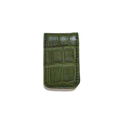 CROCOCDILE LEATHER MAGNETIC MONEY CLIP : CACMC013TL