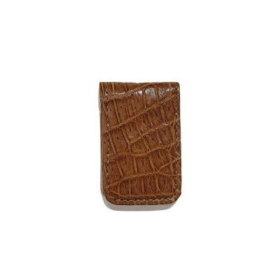 CROCOCDILE LEATHER MAGNETIC MONEY CLIP : CACMC013TL