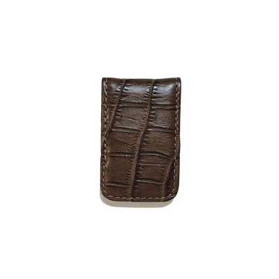 CROCOCDILE LEATHER MAGNETIC MONEY CLIP : CACMC013TL