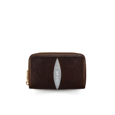 SACCB-001PW | GENUINE STINGRAY LEATHER MINI ZIP WALLET
