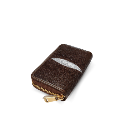 SACCB-001PW | GENUINE STINGRAY LEATHER MINI ZIP WALLET