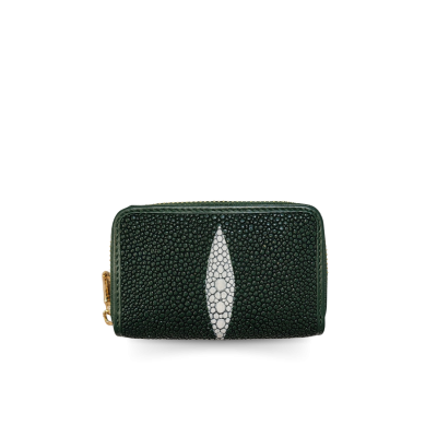 SACCB-001PW | GENUINE STINGRAY LEATHER MINI ZIP WALLET