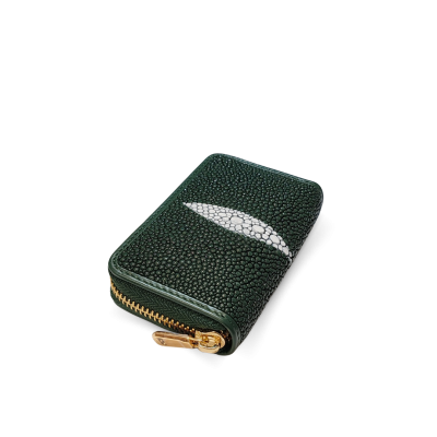 SACCB-001PW | GENUINE STINGRAY LEATHER MINI ZIP WALLET