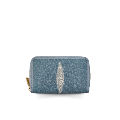 SACCB-001PW | GENUINE STINGRAY LEATHER MINI ZIP WALLET