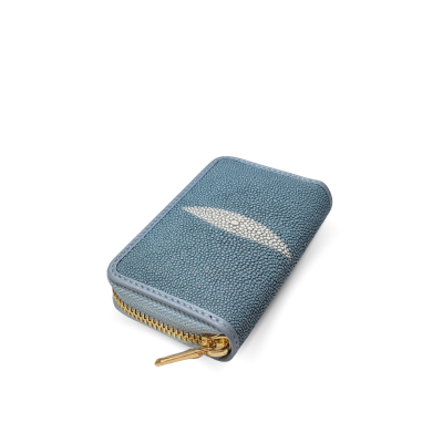 SACCB-001PW | GENUINE STINGRAY LEATHER MINI ZIP WALLET